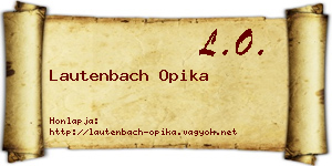 Lautenbach Opika névjegykártya